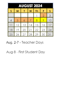 District School Academic Calendar for Mccordsville Elementary School for August 2024