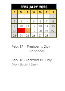 District School Academic Calendar for Mccordsville Elementary School for February 2025