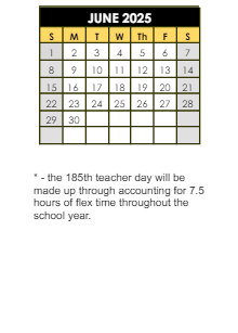 District School Academic Calendar for Mccordsville Elementary School for June 2025