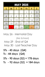 District School Academic Calendar for Mccordsville Elementary School for May 2025