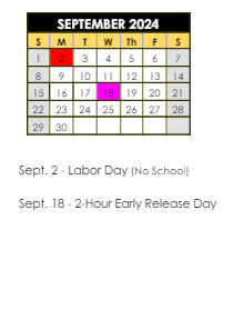 District School Academic Calendar for Mccordsville Elementary School for September 2024