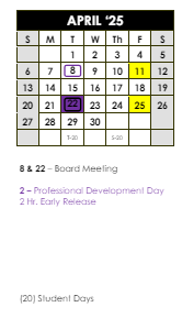 District School Academic Calendar for West View Elementary School for April 2025