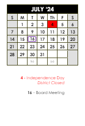 District School Academic Calendar for West View Elementary School for July 2024
