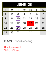 District School Academic Calendar for West View Elementary School for June 2025