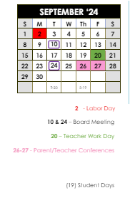 District School Academic Calendar for West View Elementary School for September 2024