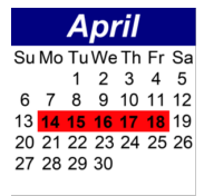 District School Academic Calendar for P.S.  21 Edward Hart School for April 2025