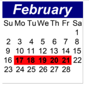 District School Academic Calendar for P.S.  21 Edward Hart School for February 2025