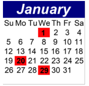 District School Academic Calendar for P.S.  21 Edward Hart School for January 2025