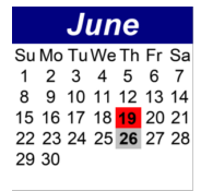 District School Academic Calendar for P.S.  21 Edward Hart School for June 2025