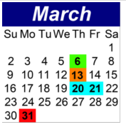 District School Academic Calendar for P.S.  21 Edward Hart School for March 2025