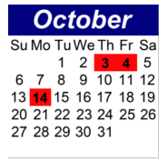 District School Academic Calendar for P.S.  21 Edward Hart School for October 2024