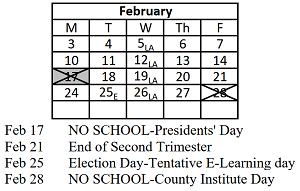 District School Academic Calendar for Scott Elementary School for February 2025