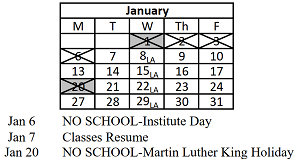 District School Academic Calendar for Scott Elementary School for January 2025