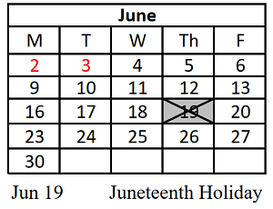 District School Academic Calendar for Scott Elementary School for June 2025