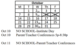 District School Academic Calendar for Scott Elementary School for October 2024