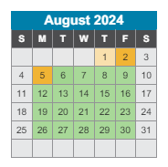 District School Academic Calendar for Thomas A Edison Elementary School for August 2024