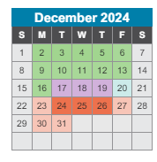 District School Academic Calendar for John Early Paideia Middle Magnet School for December 2024