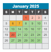 District School Academic Calendar for Hull Jackson Montessori Magnet for January 2025