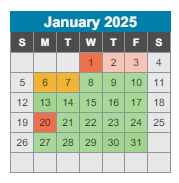 District School Academic Calendar for Granbery Elementary School for January 2025