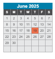 District School Academic Calendar for Rosebank Elementary School for June 2025