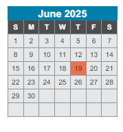 District School Academic Calendar for Caldwell Enhanced Option for June 2025