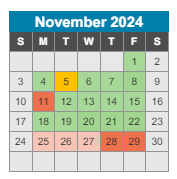 District School Academic Calendar for Stanford Elementary Montessori Design Center for November 2024