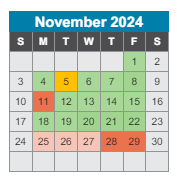 District School Academic Calendar for Cole Elementary School for November 2024