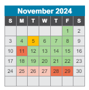 District School Academic Calendar for Park Avenue Elementary Enhanced Option for November 2024