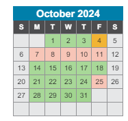 District School Academic Calendar for Park Avenue Elementary Enhanced Option for October 2024