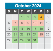 District School Academic Calendar for Warner Elementary Enhanced Option School for October 2024