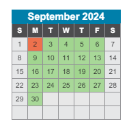 District School Academic Calendar for Carter Lawrence Elementary Magnet School for September 2024