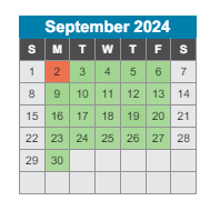 District School Academic Calendar for Madison School for September 2024