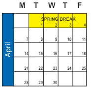 District School Academic Calendar for Park View School for April 2025