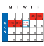 District School Academic Calendar for Park View School for August 2024
