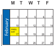 District School Academic Calendar for Park View School for February 2025