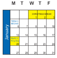 District School Academic Calendar for Park View School for January 2025