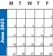 District School Academic Calendar for Park View School for June 2025