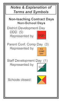 District School Academic Calendar Legend for Park View School