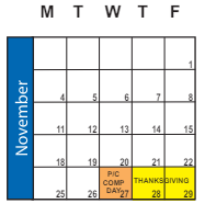 District School Academic Calendar for Park View School for November 2024