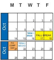 District School Academic Calendar for Park View School for October 2024