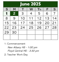 District School Academic Calendar for Georgetown Elementary School for June 2025