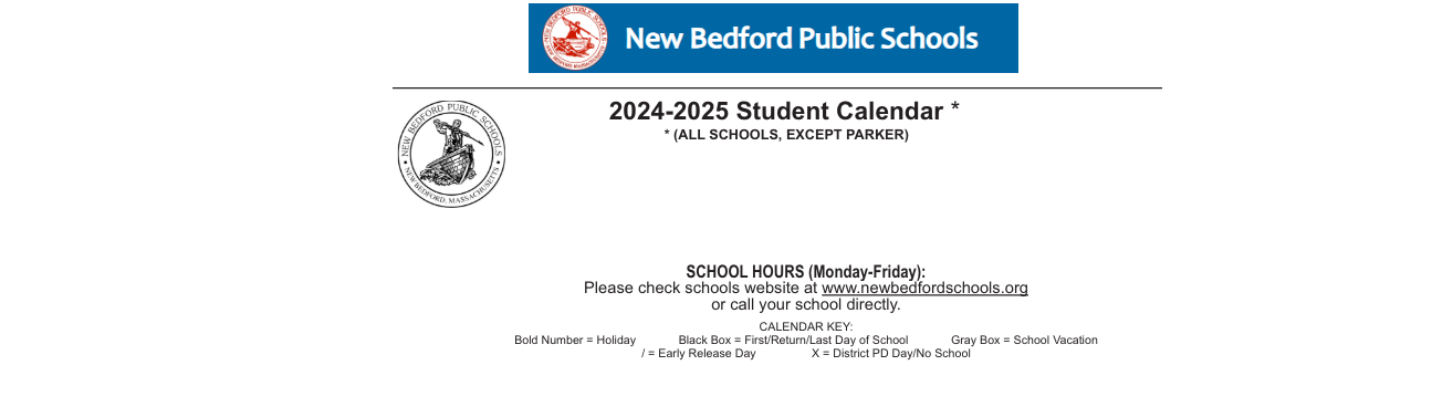 District School Academic Calendar Key for John B Devalles