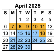 District School Academic Calendar for The Learning Ctr for April 2025