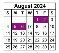 District School Academic Calendar for The Learning Ctr for August 2024