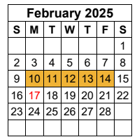 District School Academic Calendar for White Oak Middle School for February 2025