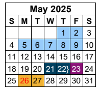 District School Academic Calendar for Bens Branch Elementary for May 2025