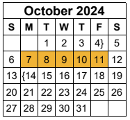 District School Academic Calendar for New Caney Elementary for October 2024