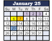 District School Academic Calendar for James Whitcomb Riley Elem School for January 2025