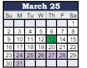 District School Academic Calendar for James Whitcomb Riley Elem School for March 2025