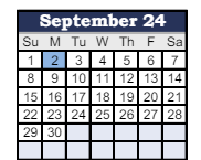 District School Academic Calendar for James Whitcomb Riley Elem School for September 2024